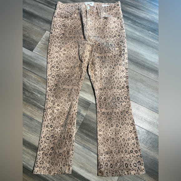 Frame Le Crop mini Boot animal Print Pants- 29 - Picture 3 of 11